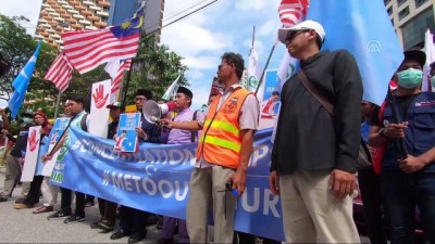 Malezya'da Uygur Türklerine Destek Gösterisi