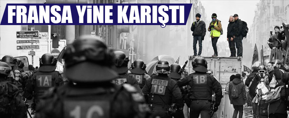 Fransa'da Macron karşıtları yeniden sokaklarda