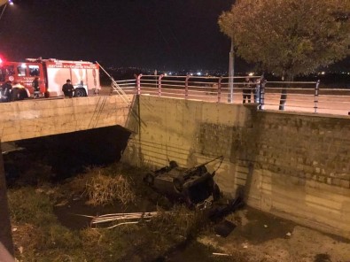 Kayseri'de Otomobil Kanala Uçtu Açıklaması 1 Yaralı