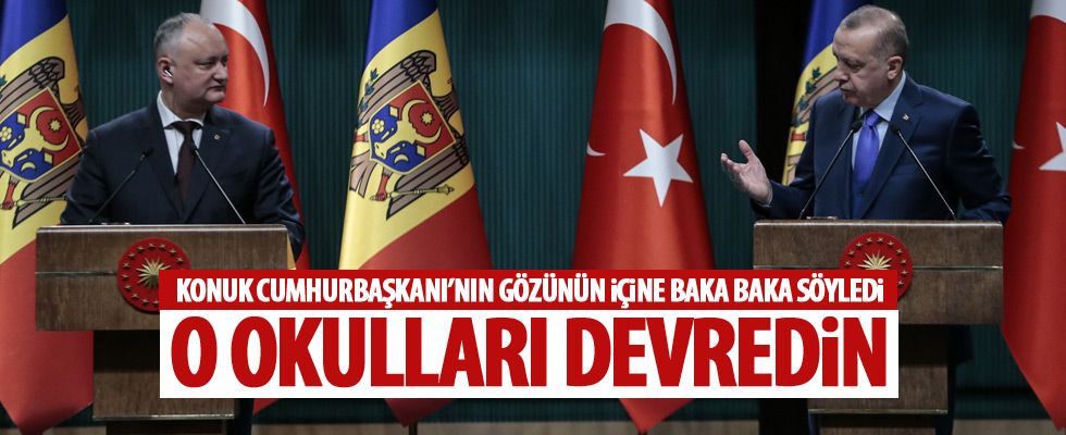 Erdoğan,Dodon'dan o okulların devredilmesini istedi!
