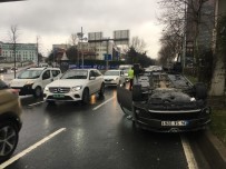 BÜYÜKDERE - (Özel) Sarıyer'de Otomobil Takla Attı, Cadde Trafiğe Kapatıldı