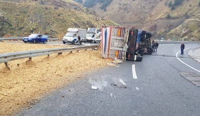 Elazığ'da Kamyon Devrildi Açıklaması 1 Ölü