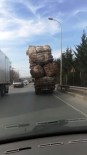Kamyon şoförü tehlike saçtı