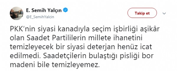 MHP'li Yalçın'dan Saadet Partililere sert tepki