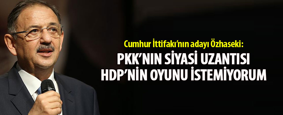 Mehmet Özhaseki: PKK'nın siyasi uzantısı HDP'nin oyunu istemiyorum
