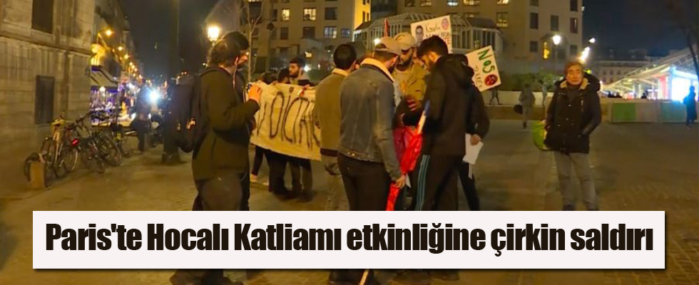 Paris'te Hocalı Katliamı etkinliğine çirkin saldırı
