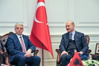 Bakan Soylu, Arnavutluk İçişleri Bakanı Lieshaj İle Bir Araya Geldi