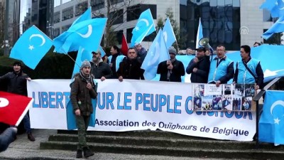 Belçika'da Doğu Türkistan Protestosu