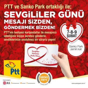 Sanko Park'ta Sevgililer Günü Mesajı Sizden Göndermek PTT'den