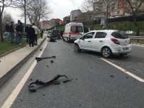 TRAFİK YOĞUNLUĞU - Bariyerlere Çarpan Otomobilin Motoru Ayrıldı