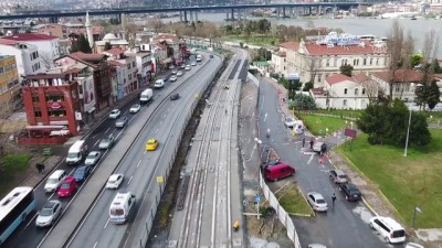 İstanbul'un Katenersiz Tramvay Hattı Havadan Görüntülendi