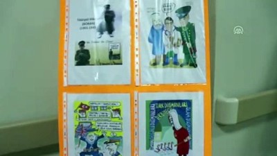 Doktorun Karikatürleri Hastane Koridorlarında Sergileniyor