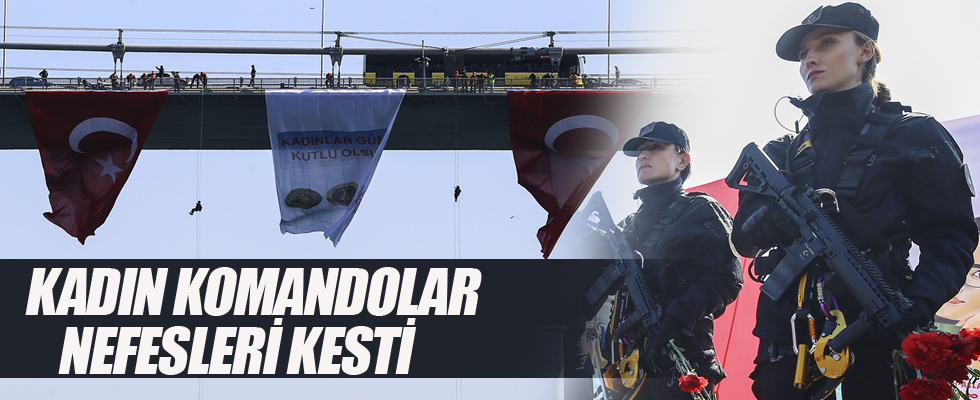 Kadın komandolar İstanbul Boğazı'na halatla indi