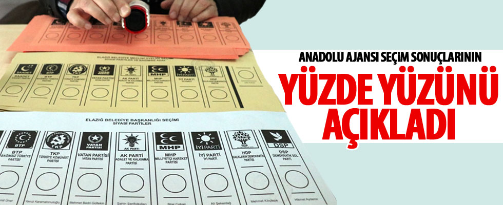 Anadolu Ajansı sandıkların yüzde yüzünü açıkladı