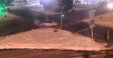 Erzurum'da Trafik Kazaları Kameraya Yansıdı