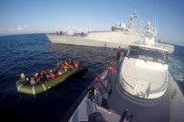 YALıKAVAK - Şişme lastik botta 15'i çocuk 41 mülteci yakalandı