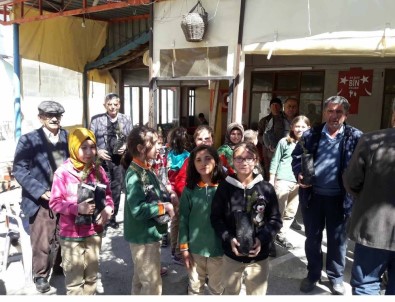 Öğrenciler Ve Öğretmeler Kapı Kapı Gezerek Fidan Dağıttı