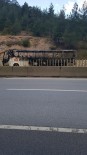 GÜLEK - Adana'da Yolcu Otobüsü Alev Alev Yandı