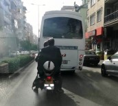 GAZI BULVARı - Kaskı Başına Değil Motosiklete Taktı
