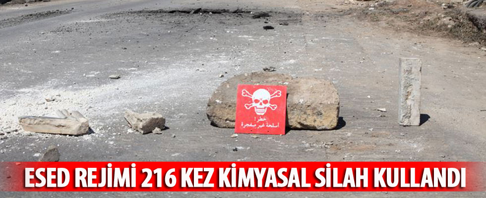 Esed rejimi Suriye'de 216 kez kimyasal silah kullandı