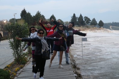 (Özel) 'Beyaz Cennet'te Gün Batımı Turistleri Mest Etti