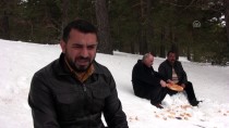 VAŞAK - Baharda Karla Kaplı Araziye Yaban Hayvanları İçin Yem Bıraktılar
