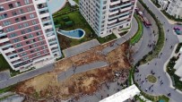 KAYABAŞı - Başakşehir'de Çöken İstinat Duvarı Havadan Görüntülendi