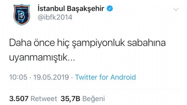 Başakşehir'in attığı tweet dalga konusu oldu!