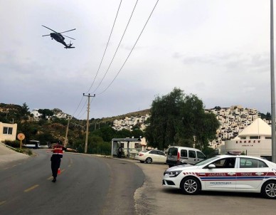 Jandarma'dan Bodrum'da Helikopterli Trafik Denetimi