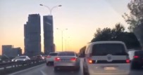 Trafikte makas atma yarışı kamerada