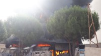 MOBİLYA - Bodrum'daki İş Yeri Yangınında Alevler Metrelerce Yükseldi