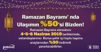 TOPLU ULAŞIM - Bursa'da Bayramda Ulaşıma Yüzde 50 İndirim