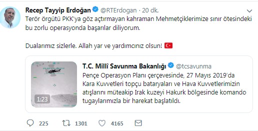 Cumhurbaşkanı Erdoğan'dan operasyon açıklaması