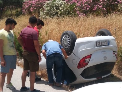 Direksiyon Hakimiyeti Kaybolan Otomobil Takla Attı Açıklaması 2 Yaralı