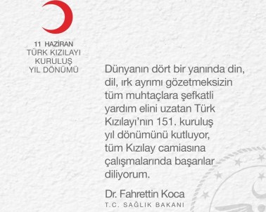 Bakan Koca'dan Kutlama Mesajı