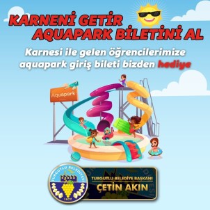 Başkan Akın'dan Karne Hediyesi Aquapark Bileti