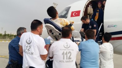 3.Derecede Yanığı Olan Hasta Ambulans Uçakla İzmir'e Nakledildi