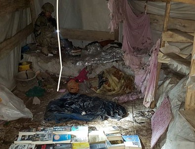 Teröristlerin kullandığı 3 katlı mağaraya operasyon