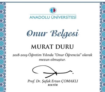 Kaymakam Duru 2. Üniversiteyi Onur Belgesi Alarak Bitirdi