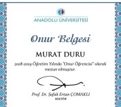 MURAT DURU - Kaymakam Duru 2. Üniversiteyi Onur Belgesi Alarak Bitirdi