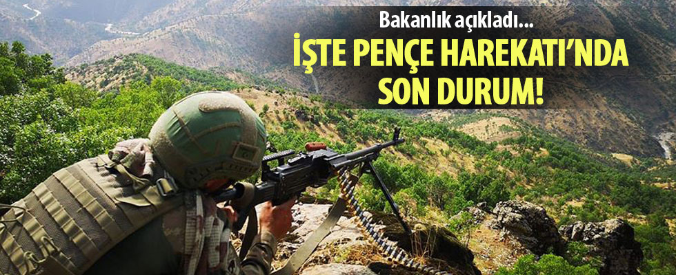 Pençe Harekatı'nda bugüne kadar 57 terörist etkisiz hale getirildi