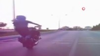 KURTKÖY - Motosikletli Magandanın Tek Teker Terörü Kamerada