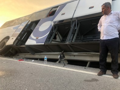 Yolcu Otobüsü Kaza Yaptı Açıklaması 40 Yolcu Ölümden Döndü