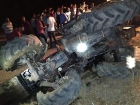 Kahta'da Traktör Devrildi