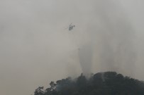 Dalamandaki Yangında Helikopterler Havadan Müdahaleye Başladı