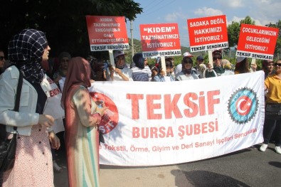 Bursa'daki O İşçiler Yine Eylemde