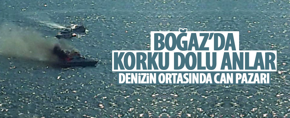 İstanbul Boğazı'nda yatta yangın