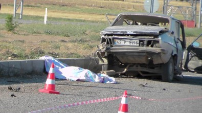 Konya'da İki Otomobil Çarpıştı Açıklaması 1 Ölü, 2 Yaralı