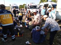 İSMAIL ÇELIK - Minibüs İle Kamyonet Çarpıştı Açıklaması 11 Yaralı