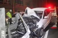 HUZUR MAHALLESİ - Ok Gibi Bariyerlere Giren Sürücüyü Emniyet Kemeri Kurtardı